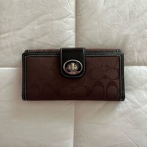 Coach Brown Buckle Clasp Wallet